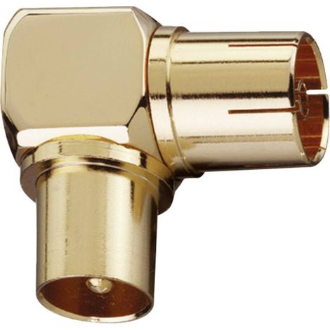 Oehlbach 4403 Adattatore angolare coassiale placcato oro Connessioni: Spina coassiale IEC, Spina coassiale IEC 2 pz.