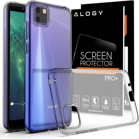 Schutzhülle aus transparentem Silikon und Alogy-Glas für Huawei Y5P (1/5)
