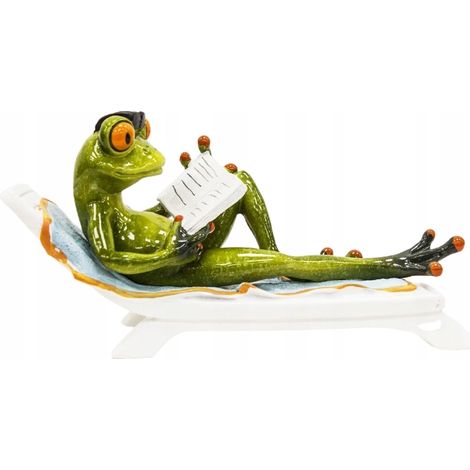 Froschfigur auf einem Liegestuhl 19x10x6 (1/5)