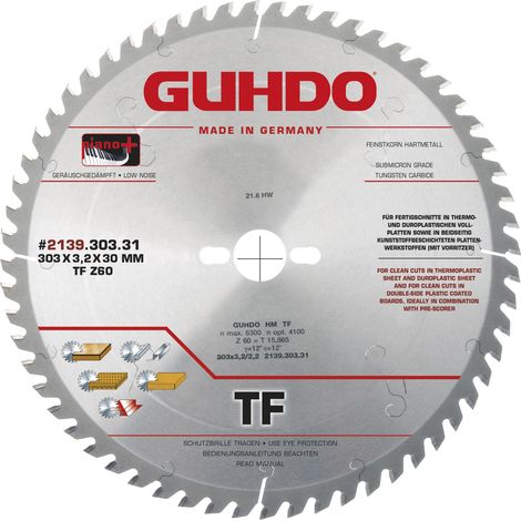 GUHDO HW-TF-Kreissägeblatt Piano plus 303x3,2x30 mm WZ60 TF