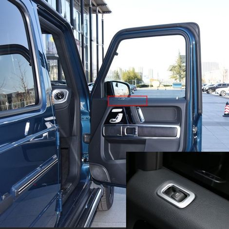 Ensemble de 4 pièces de cadre de commutateur de lève-vitre en ABS chromé pour Mercedes-Benz Classe G W463 G350 G400 (2019) (1/5)