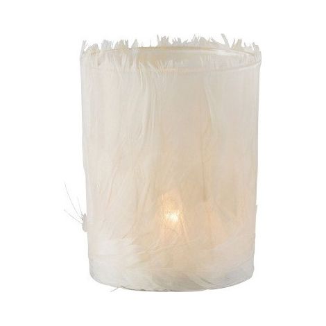 Photophore verre et plumes ivoire Ysarg (1/5)