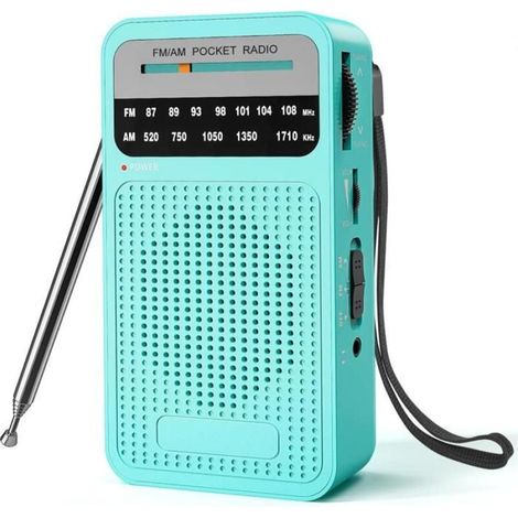 Petite radio portable, radio FM AM à transistor avec excellent signal, qualité sonore supérieure, mini radio de poche (1/5)