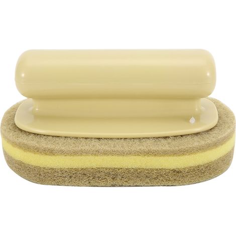 Brosse anti-rouille magique XL avec poignée ergonomique, tampon composite PP doux pour cuisine salle de bain, jaune (1/5)