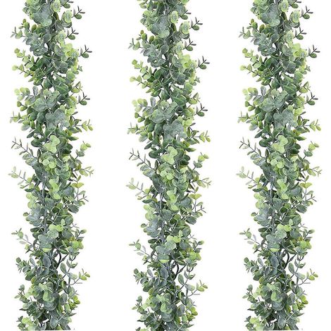 Guirlande artificielle verte d'eucalyptus, 9 pièces, pour décoration. (1/5)