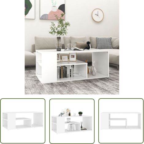 The Living Store Couchtisch Weiß 100x50x40 cm Holzwerkstoff - Couchtisch - Wohnzimmermöbel - Holzmöbel - Weißer Couchtisch - Beistelltisch (1/5)