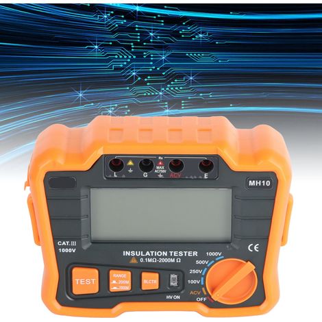Mégohmmètre numérique ANENG MH10, appareil de mesure de haute précision pour hautes résistances, appareil de mesure électronique d'isolation (orange) (1/5)