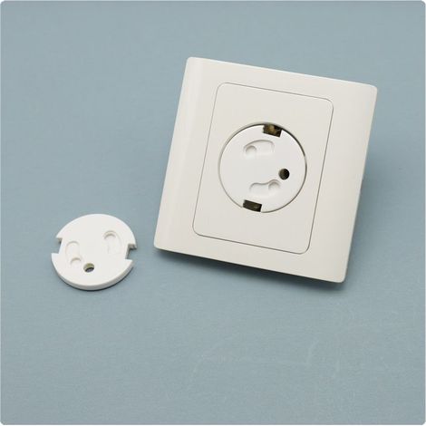 (20) Cache-prises français pour bébé – Protection électrique révolutionnaire : mécanisme pivotant adhésif 3M (sans clé) pour cache-prises de sécurité pour enfants à la maison (1/3)