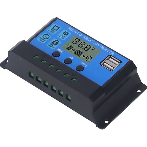 60A 12V/24V PWM Solarladeregler, Dual-5V-USB-Anschlussregler, geregelter Ladeausgang, Batterieschutz, Solarpanel, zur Verwendung in Wohnmobilen und Solaranlagen für Privathaushalte. (1/5)