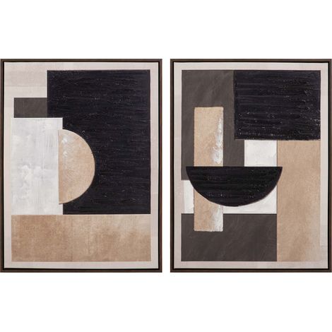 Set 2 Cuadros 50% Pintado A Mano 63X4X83 Cm (1/2)