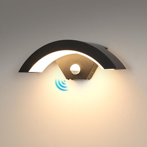 Applique Murale Extérieur IP65, 24W Lampe Murale PIR 3000K Noir (1/5)