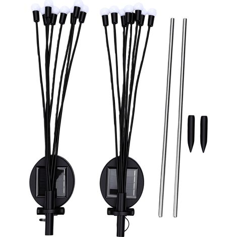 Lampes solaires lucioles imperméables, 2 pièces, décoration extérieure de jardin, 8 têtes, pour cour, Patio, chemin, pelouse, couleur chaude (1/5)