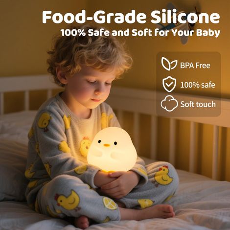 Veilleuse LED fantôme mignonne, lampe tactile en silicone souple, veilleuse rechargeable avec minuterie pour chambre d'enfant et décoration intérieure (1/5)