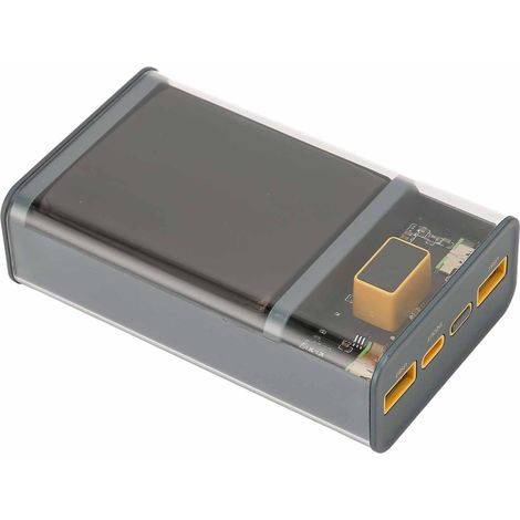 Chargeur portable 20 000 mAh PD20W, double port USB 22,5 W, capteur de température NTC transparent, batterie externe sans fil avec affichage LED E39B 20 000 mAh (1/4)