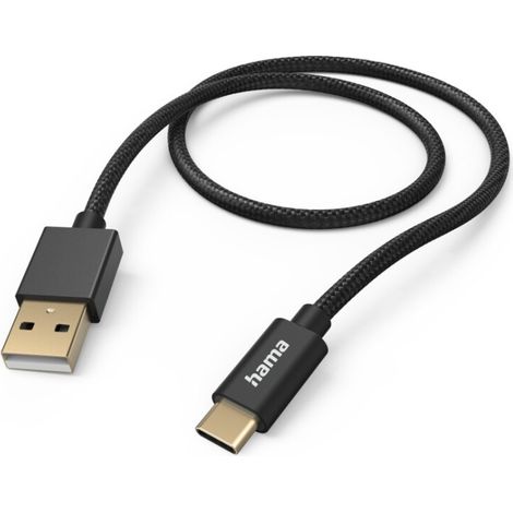 Hama USB-A auf USB-C Kabel 1,5m Schwarz Nylon