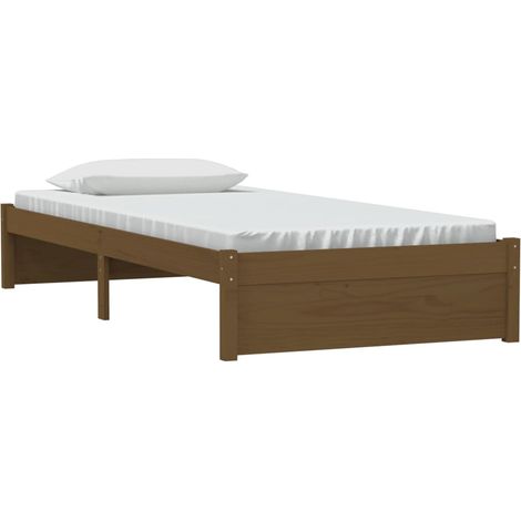 Estructura cama sin colchón madera maciza marrón miel 90x200 cm vidaXL (1/4)