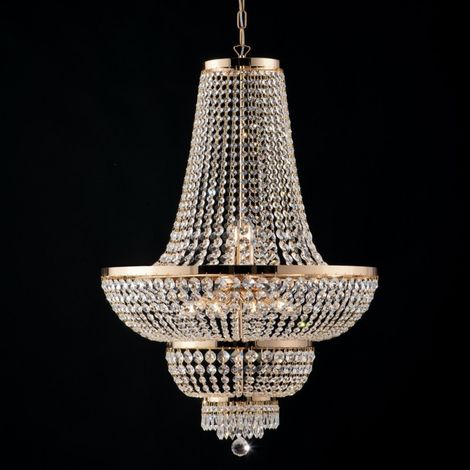Araña imperial de hierro y latón dorado con diez luces 65x h95 cm