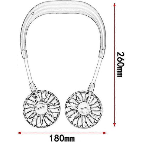 Ventilateur personnel mains libres, ventilateur de cou portable, mini ventilateur de sport rechargeable par USB, petit ventilateur silencieux (blanc) (1/3)