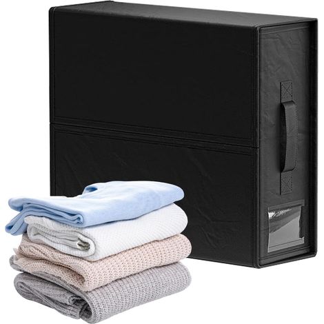 Boîte de rangement avec couvercle, boîte en tissu pliable avec poignées, boîte de rangement pour vêtements, couettes, couvertures (1/5)