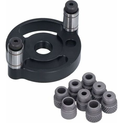 Localisateur de Perforateur pour le Travail du Bois, Bagues de Forage à 8 Trous 3/4/5/6/7/8/9/10 Mm, Positionneur de Forage de Menuiserie à Cheville Ronde en Alliage D'aluminium Vertical (1/5)