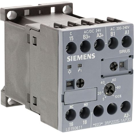 Relais temporisé Siemens, 110  240 V ac, 24V c.a. / V c.c., Rail DIN, 1 contact ( Prix pour 1 )