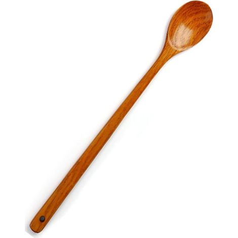 Cuillère en bois - 1 pièce - Bois massif - Manche extra long 50 cm - Cuisine et camping - Naturel
