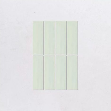 Faience Effet Zellige Vert Menthe NOUR Pastel Green 6,5x20cm (1/2)