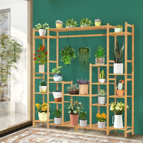Scaffale per piante in bambu con 9 livelli e cornice sospesa scaffale da appoggio divisorio scaffale per fiori 167 x 30 x 166 cm 88306201 88306201 88306201 88306201 88306201 88306201 88306201 88306201