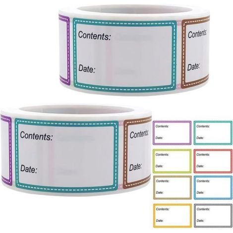 2 rouleaux étiquettes congélateur, papier auto-adhésif imperméable, pour réfrigérateur et stockage alimentaire, maison et restaurant (1/4)