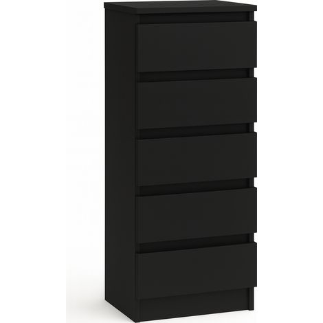 Kommode Sideboard 5 Schubladen121x40cm Wohnzimmer highboard schwarz (1/5)
