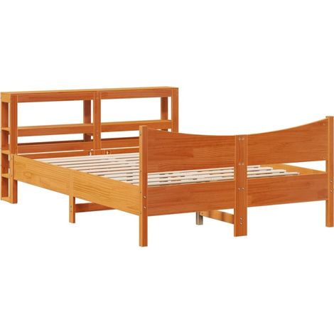 Maison Exclusive - Cadre de lit et tête de lit cire marron 160x200 cm bois de pin
