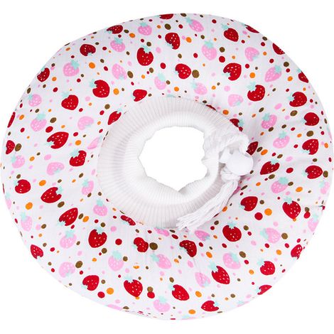 Collier souple pour chat, protection anti-morsure et anti-arrachement, réglable pour chien (XS Fraise) (1/2)