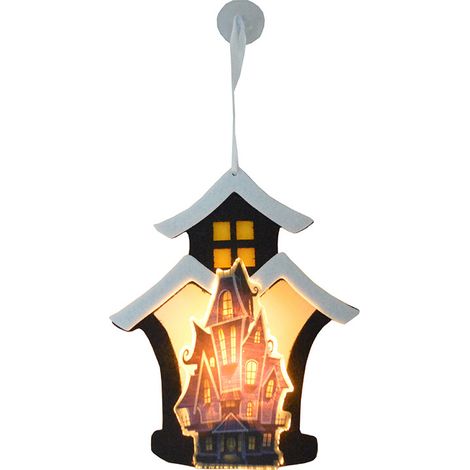 Deux pièces LED Halloween Lanterne Halloween Guirlandes lumineuses Maison hantée Non-tissé Jack-o-lanterne Lanterne-2118cm (1/2)
