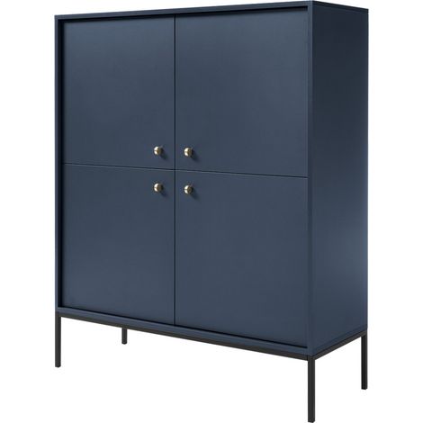 Selsey Monne Highboard Hochkommode, Dunkelblau im Vintage Look (1/5)