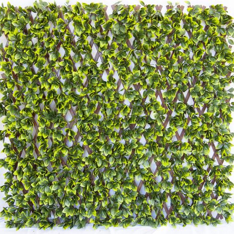 TENAX Siepe Artificiale con Foglie 3d su Traliccio Estensibile in PVC, Divy 3D Trellis, 1x2 m (1/10)