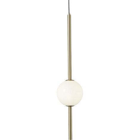 Melkita – goldene LED-Hängelampe 58 cm – Opalglas (1/2)