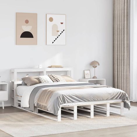 Estructura de cama sin colchón madera maciza blanca 120x190 cm vidaXL (1/5)