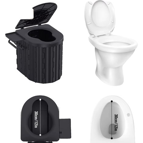 Porta-Toilette, einfache Reinigung, platzsparendes Design, schwarz (1/2)