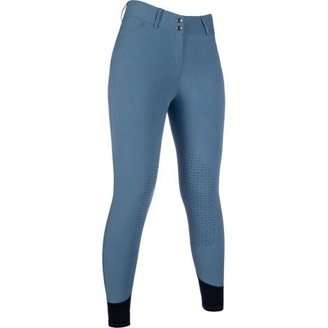 42 IT, Grigio: Damen Sommer-Reithose mit hoher Taille, Silikon-Kniebesatz und Gummizug an den Knöcheln Modell Essentials Tampa (1/5)