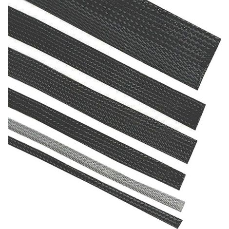 Gaine Tressée Élastique en Polyester 8mm Gris
