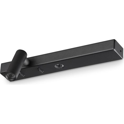 Ideal Lux Applique moderna Bonne Nuit 2 luci LED integrato nero metallo