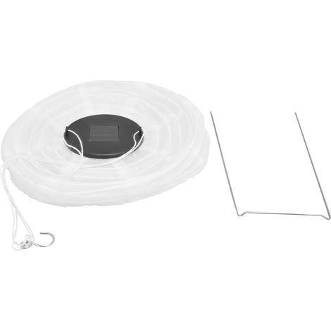 Lot LED solaire étanche pour extérieur, guirlande blanche suspendue pour jardin, mariage, anniversaire, fête, crochet fin (avec batterie intégrée) (1/5)