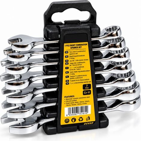 Set 7 Chiavi NANO Fisse e Stella 8-10-12-13-14-15-17mm Cromo Vanadio (1/5)