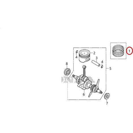 Kit de segmentos cuadrados HONDA de 43 mm de diámetro 050587