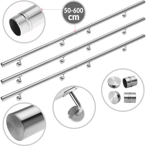 Pasamanos de acero inoxidable Baranda Escalera Pasamanos de pared Barandilla Asa 80-600cm 500cm