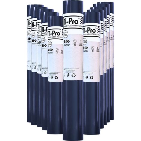 TI-Pro Blue Hard Floor Protector Film Roll 600mm x25m - Self-Adhesive Waterproof Protective Film for Wood, Tile, Laminate, 12 Pack (1/5)