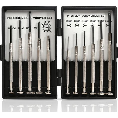 Tournevis Lunettes,11 PCS Mini Kit de Tournevis de Précision avec Embouts Magnétiques Set Tourneviss Lunettess pour Réparation de Montres Lunettes Bijoux Téléphones et Bricolage (1/5)