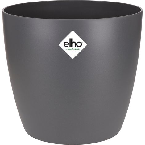 Pot de fleurs rond design pour intérieur et extérieur anthracite Ø 20 x H 19 cm - PANGIVO (1/5)
