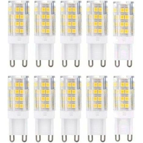 Packung mit 10 G9 LED-Lampen, warmweiß 3000 K 5 W entspricht 40 W Halogenlampen 420 Lumen nicht dimmbar. (1/4)