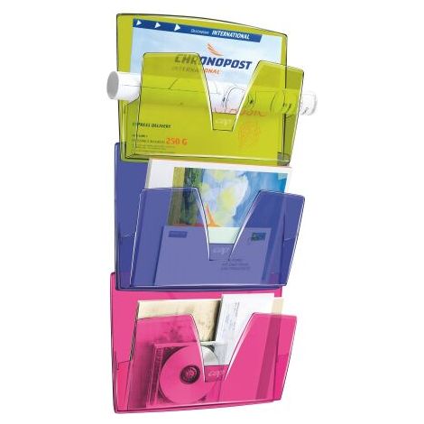 Trieur mural plastique CEP 3 compartiments 24 x 32 cm multicolore (1/2)